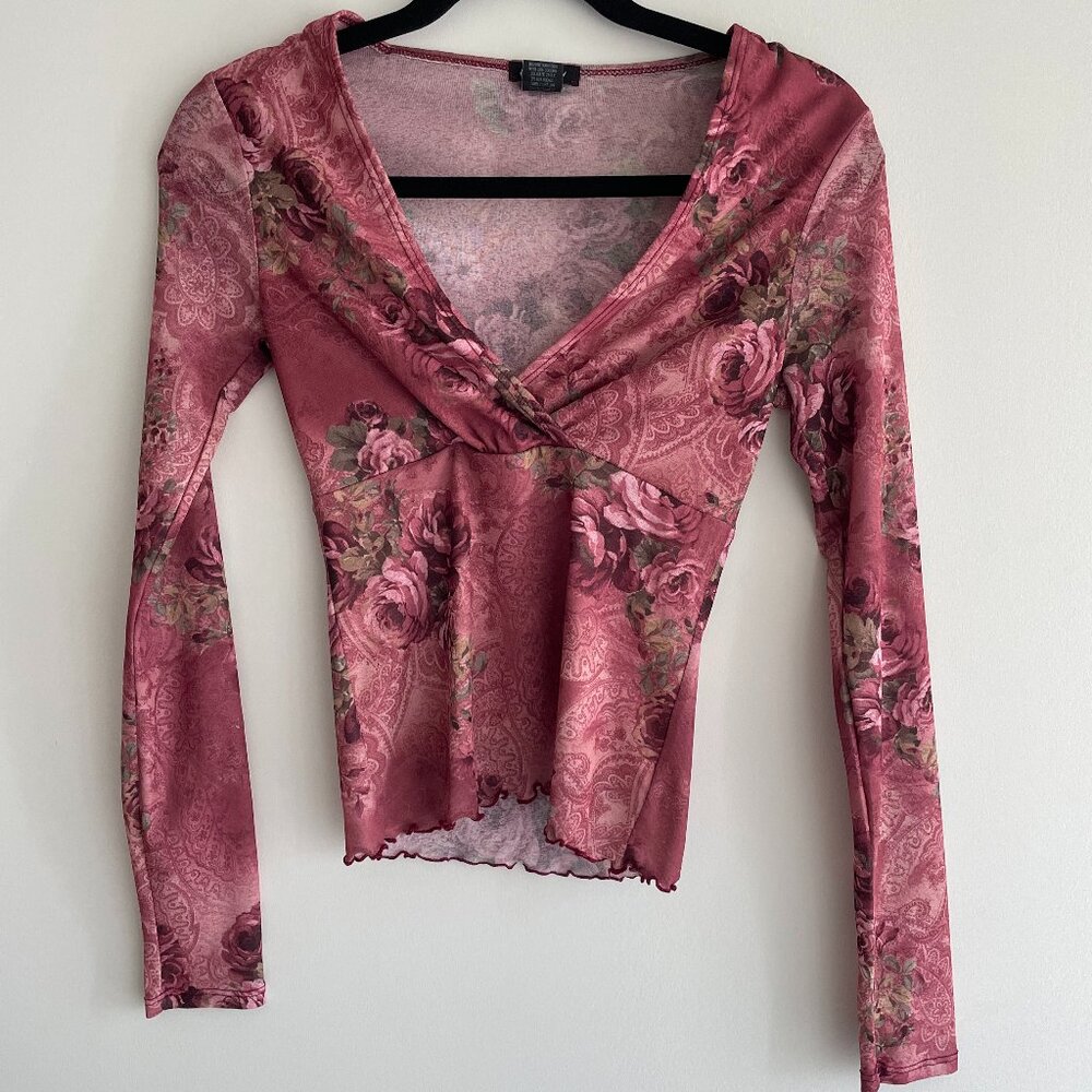 Y2K mesh rose long sleeve